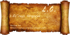 Lányi Orgona névjegykártya
